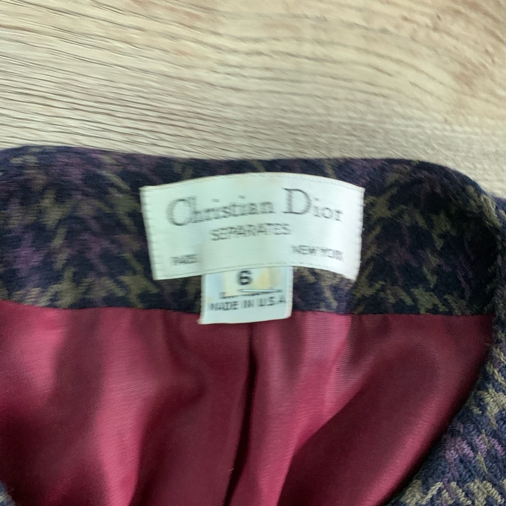 Vintage Dior Plaid Skirt Set - Black and Blue - Picture 4 of 8